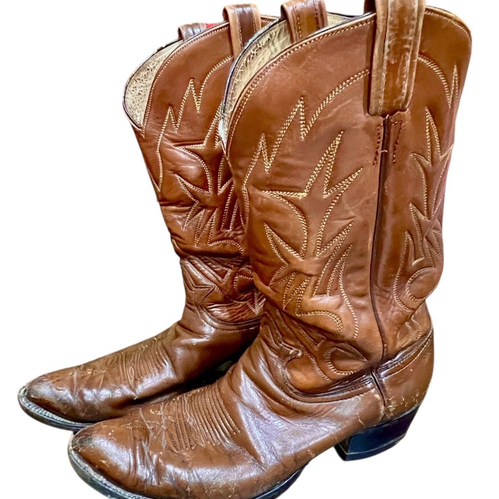Boots Tan Western Leather Cowboy Boots